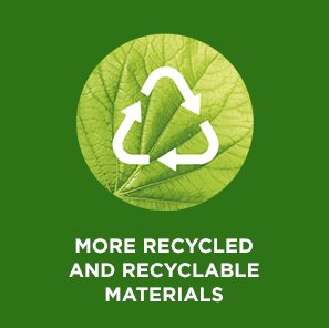 more recycled and recyclable materials logo